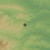 Shaded relief of the 53 km around Ivaylovgrad, drawn from the GMTED2010 grid