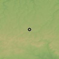 Shaded relief of the 52 km around Izgrev, drawn from the GMTED2010 grid