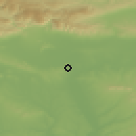 Shaded relief of the 52 km around Kabile, drawn from the GMTED2010 grid