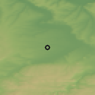 Shaded relief of the 52 km around Kamenets, drawn from the GMTED2010 grid