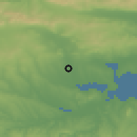 Shaded relief of the 52 km around Kameno, drawn from the GMTED2010 grid