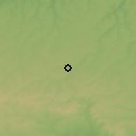 Shaded relief of the 52 km around Kaolinovo, drawn from the GMTED2010 grid