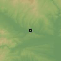 Shaded relief of the 53 km around Kapitan Andreevo, drawn from the GMTED2010 grid