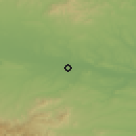 Shaded relief of the 53 km around Karadzhalovo, drawn from the GMTED2010 grid