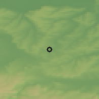 Shaded relief of the 52 km around Karaisen, drawn from the GMTED2010 grid