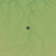 Shaded relief of the 52 km around Karapelit, drawn from the GMTED2010 grid