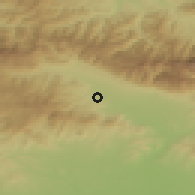 Shaded relief of the 52 km around Karavelovo, drawn from the GMTED2010 grid