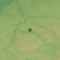 Shaded relief of the 52 km around Katselovo, drawn from the GMTED2010 grid