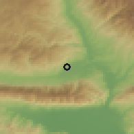 Shaded relief of the 53 km around Kavrakirovo, drawn from the GMTED2010 grid