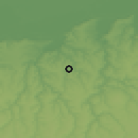 Shaded relief of the 52 km around Kaynardzha, drawn from the GMTED2010 grid