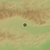 Shaded relief of the 52 km around Kazanlyk, drawn from the GMTED2010 grid