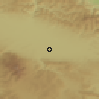Shaded relief of the 52 km around Kazichene, drawn from the GMTED2010 grid