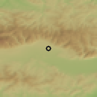 Shaded relief of the 52 km around Khadzhidimitrovo, drawn from the GMTED2010 grid