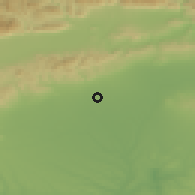 Shaded relief of the 52 km around Khan Asparukhovo, drawn from the GMTED2010 grid