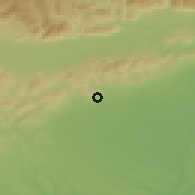 Shaded relief of the 52 km around Khrishteni, drawn from the GMTED2010 grid