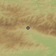 Shaded relief of the 52 km around Khristo Danovo, drawn from the GMTED2010 grid