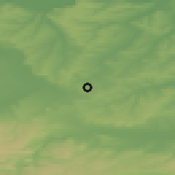 Shaded relief of the 52 km around Batak, drawn from the GMTED2010 grid