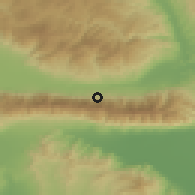 Shaded relief of the 53 km around Klyuch, drawn from the GMTED2010 grid