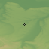 Shaded relief of the 52 km around Knezha, drawn from the GMTED2010 grid