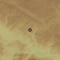 Shaded relief of the 53 km around Kochan, drawn from the GMTED2010 grid
