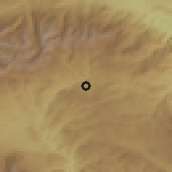 Shaded relief of the 53 km around Konarsko, drawn from the GMTED2010 grid