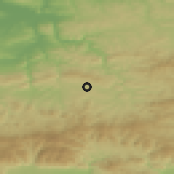 Shaded relief of the 52 km around Konstantin, drawn from the GMTED2010 grid