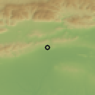 Shaded relief of the 52 km around Korten, drawn from the GMTED2010 grid