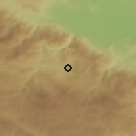 Shaded relief of the 53 km around Kostandovo, drawn from the GMTED2010 grid