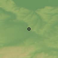 Shaded relief of the 52 km around Kozar Belene, drawn from the GMTED2010 grid
