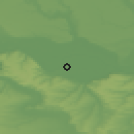 Shaded relief of the 52 km around Belene, drawn from the GMTED2010 grid