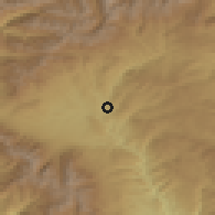 Shaded relief of the 53 km around Kraishte, drawn from the GMTED2010 grid