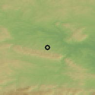Shaded relief of the 52 km around Kralevo, drawn from the GMTED2010 grid