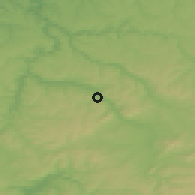 Shaded relief of the 52 km around Krepcha, drawn from the GMTED2010 grid