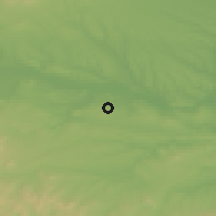 Shaded relief of the 53 km around Krepost, drawn from the GMTED2010 grid