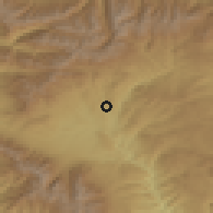 Shaded relief of the 53 km around Belitsa, drawn from the GMTED2010 grid