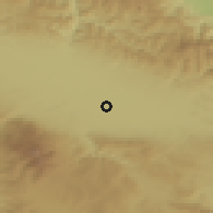 Shaded relief of the 52 km around Krivina, drawn from the GMTED2010 grid