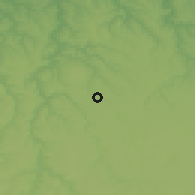 Shaded relief of the 52 km around Krushari, drawn from the GMTED2010 grid