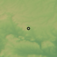 Shaded relief of the 52 km around Belogradets, drawn from the GMTED2010 grid