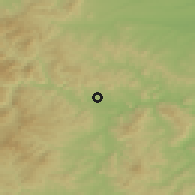 Shaded relief of the 53 km around Kyrdzhali, drawn from the GMTED2010 grid