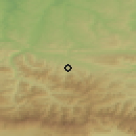 Shaded relief of the 52 km around Lesidren, drawn from the GMTED2010 grid