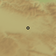 Shaded relief of the 52 km around Lesnovo, drawn from the GMTED2010 grid