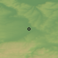 Shaded relief of the 52 km around Levski, drawn from the GMTED2010 grid