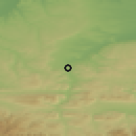 Shaded relief of the 52 km around Lovech, drawn from the GMTED2010 grid