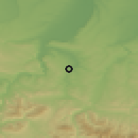 Shaded relief of the 52 km around Lukovit, drawn from the GMTED2010 grid