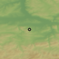 Shaded relief of the 52 km around Lyaskovets, drawn from the GMTED2010 grid