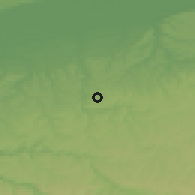 Shaded relief of the 52 km around Belovets, drawn from the GMTED2010 grid