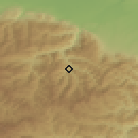 Shaded relief of the 53 km around Lyki, drawn from the GMTED2010 grid
