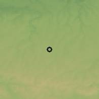 Shaded relief of the 52 km around Lyvino, drawn from the GMTED2010 grid