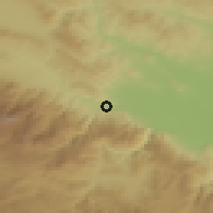 Shaded relief of the 53 km around Belovo, drawn from the GMTED2010 grid