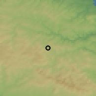 Shaded relief of the 53 km around Malko Tyrnovo, drawn from the GMTED2010 grid